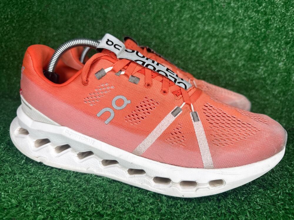 On Cloudsurfer Flame Orange White Athletic Running Shoes Sneakers Men’s Size 10